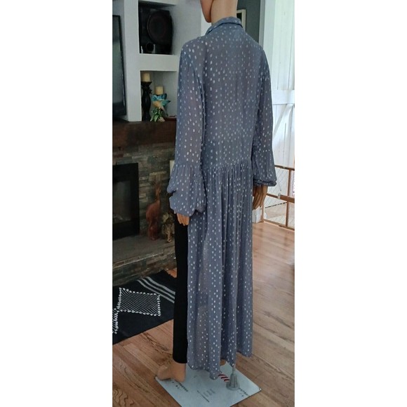 Venus Womens Sz 12 Long Flowing Crop Top Sheer Peasant Beachy Boho Asian Indian - Picture 8 of 12